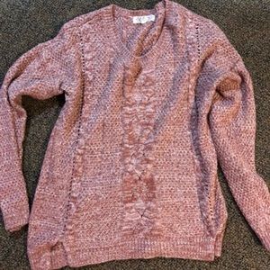 Cozy pink knit sweater